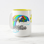 Proud Autism Godmutter Zweifarbige Tasse (Vorderseite Links)