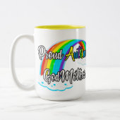 Proud Autism Godmutter Zweifarbige Tasse (Links)