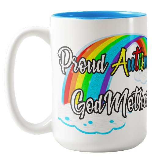 Proud Autism Godmutter Zweifarbige Tasse