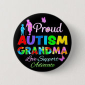 Proud Autism Grandma Button (Vorderseite)
