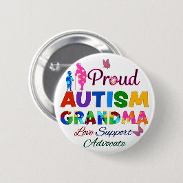 Proud Autism Grandma Button