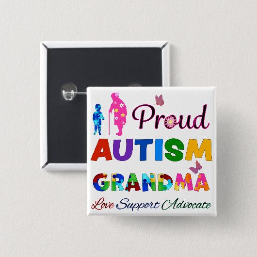 Proud Autism Grandma Button (Vorne & Hinten)