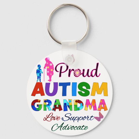 Proud Autism Grandma Schlüsselanhänger (Vorderseite)