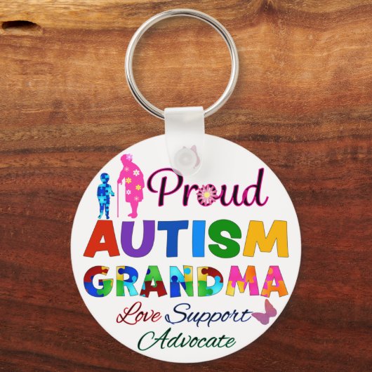 Proud Autism Grandma Schlüsselanhänger (Vorderseite)