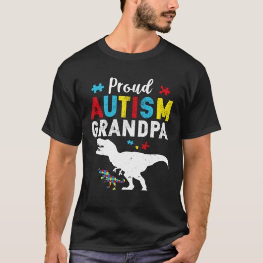Proud Autism Grandpa Family Matching Autism Awaren T-Shirt (Vorderseite)