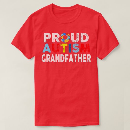 Proud Autism Großvater Herzautismus Bewusstsein Da T-Shirt (Design vorne)