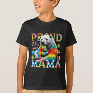 Proud Autism Mama Bear Liebe Autismus Bewusstseins T-Shirt
