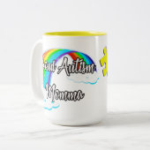 Proud Autism Mama Zweifarbige Tasse (Vorderseite Links)