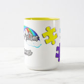 Proud Autism Mama Zweifarbige Tasse (Mittel)