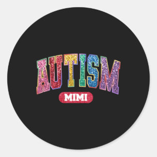Proud Autism Mimi Autism Awareness Month Family Ma Runder Aufkleber