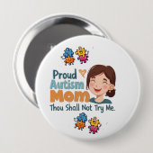 Proud Autism Mom Badge Pin Button Badge (Vorne & Hinten)