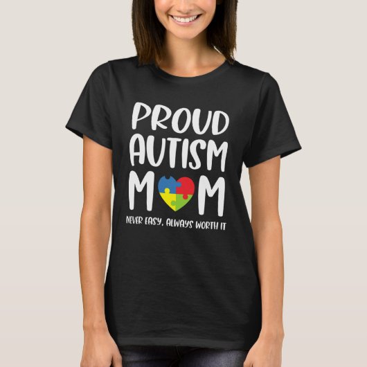 Proud Autism Mom  For Women Son Autism Awareness M T-Shirt (Vorderseite)