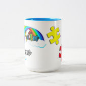 Proud Autism Momma Puzzles Zweifarbige Tasse (Mittel)