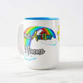 Proud Autism Momma Puzzles Zweifarbige Tasse (Vorderseite Links)