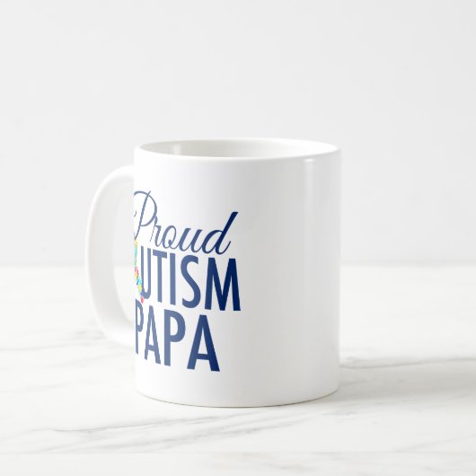 Proud Autism Papa Kaffeetasse (Vorderseite Links)