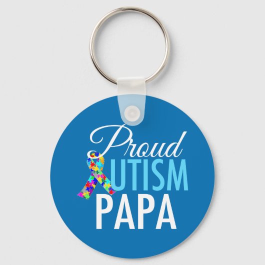 Proud Autism Papa Schlüsselanhänger (Vorderseite)