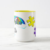Proud Autism Sister Zweifarbige Tasse (Mittel)