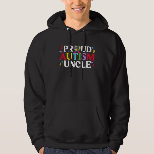 Proud Autism Uncle Matching Family Autism Awarenes Hoodie (Vorderseite)