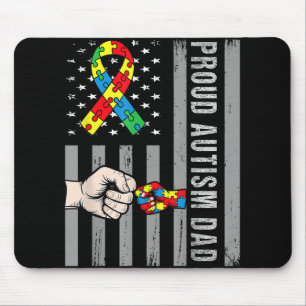 Proud Autism Vater American Flag Autiseness Da Mousepad