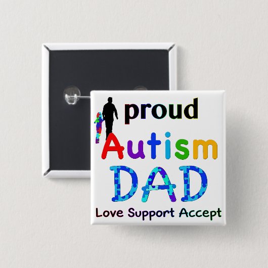 Proud Autism Vater Button (Vorne & Hinten)
