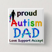 Proud Autism Vater Button (Vorderseite)