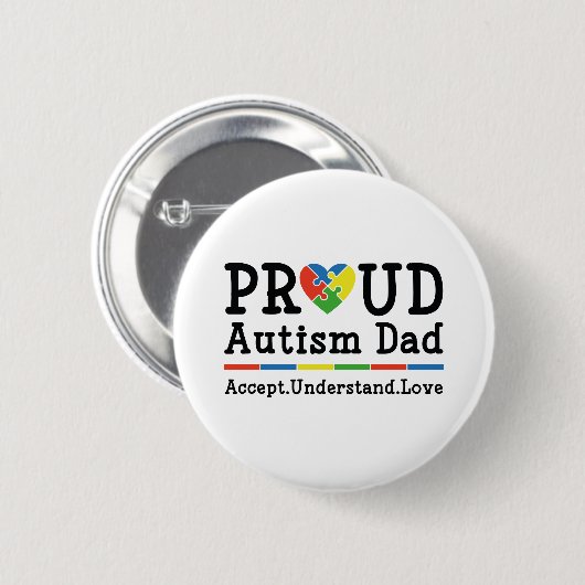 Proud Autism Vater Button (Vorne & Hinten)