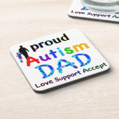 Proud Autism Vater Getränkeuntersetzer (Linke Seite)