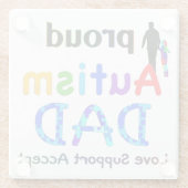 Proud Autism Vater Glasuntersetzer (Rückseite)