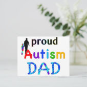 Proud Autism Vater Postkarte (Stehend Vorderseite)