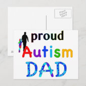 Proud Autism Vater Postkarte (Vorne/Hinten)