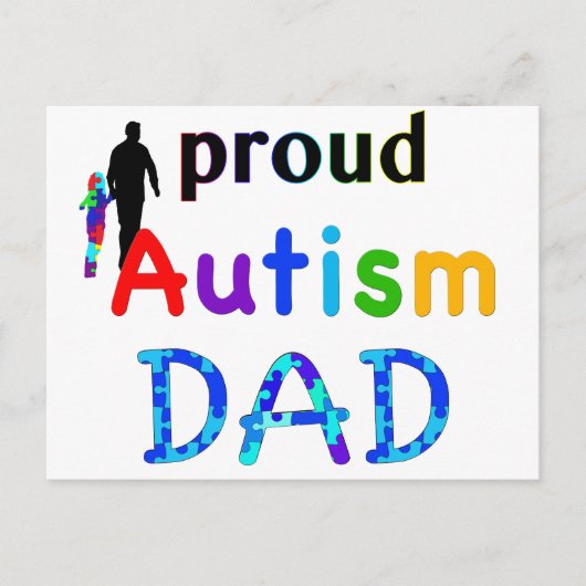 Proud Autism Vater Postkarte (Vorderseite)