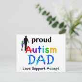 Proud Autism Vater Postkarte (Stehend Vorderseite)