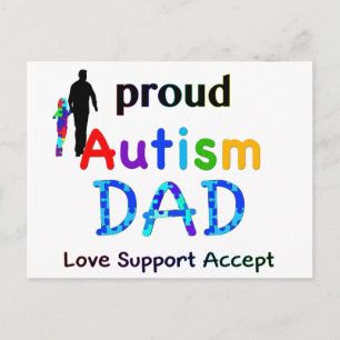 Proud Autism Vater Postkarte