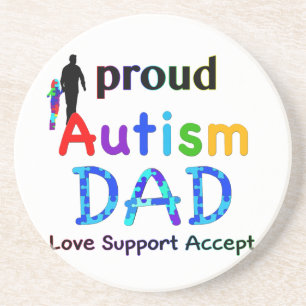 Proud Autism Vater Sandstein Untersetzer