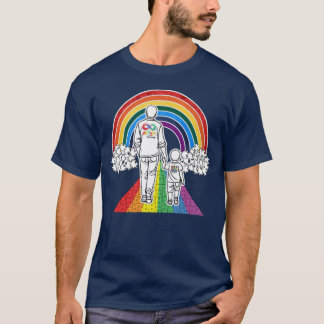 Proud Autism Vater | Spaziergang auf dem Rainbow-P T-Shirt