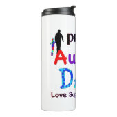Proud Autism Vater Thermosbecher (Nach links gedreht)
