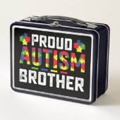 Proud Autismus Brüderwissen Autistische Familie Metall Brotdose (Vorderseite)