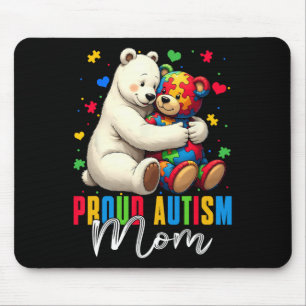 Proud Autismus Mama Bären Autismus Bewusstsein Aut Mousepad