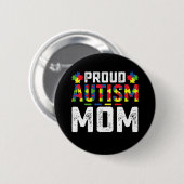 Proud Autismus Mama Bewusstsein Autistische Famili Button (Vorne & Hinten)