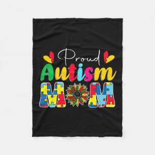 Proud Autismus Mama Bewusstsein Sonnenblume Fleecedecke