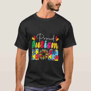 Proud Autismus Mama Bewusstsein Sonnenblume T-Shirt