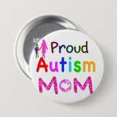 Proud-Autismus-Mama Button (Vorne & Hinten)