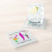 Proud-Autismus-Mama Glasuntersetzer (Schrägansicht)