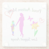 Proud-Autismus-Mama Glasuntersetzer (Rückseite)