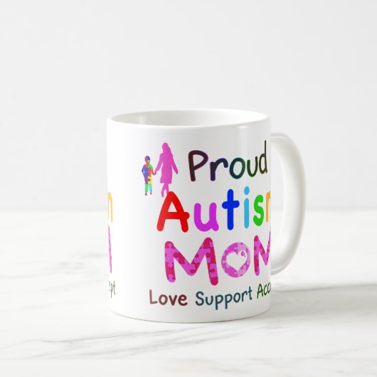Proud-Autismus-Mama Kaffeetasse (VorderseiteRechts)