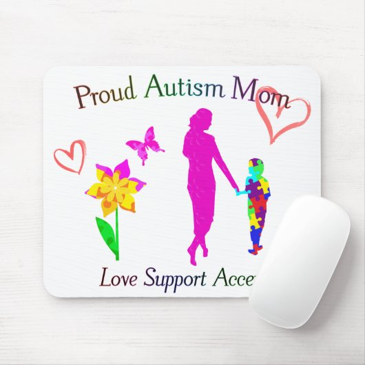 Proud-Autismus-Mama Mousepad (Mit Mouse)