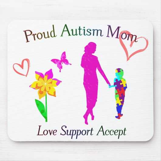 Proud-Autismus-Mama Mousepad (Vorne)