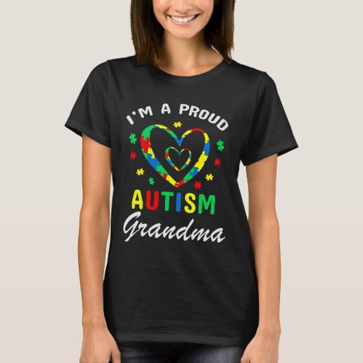 Proud Autismus Oma Autistische Autismus Bewusstsei T-Shirt (Vorderseite)