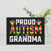 Proud Autismus Oma Awareness Autistic Familie Einladung (Stehend Vorderseite)