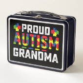 Proud Autismus Oma Awareness Autistic Familie Metall Brotdose (Vorderseite)
